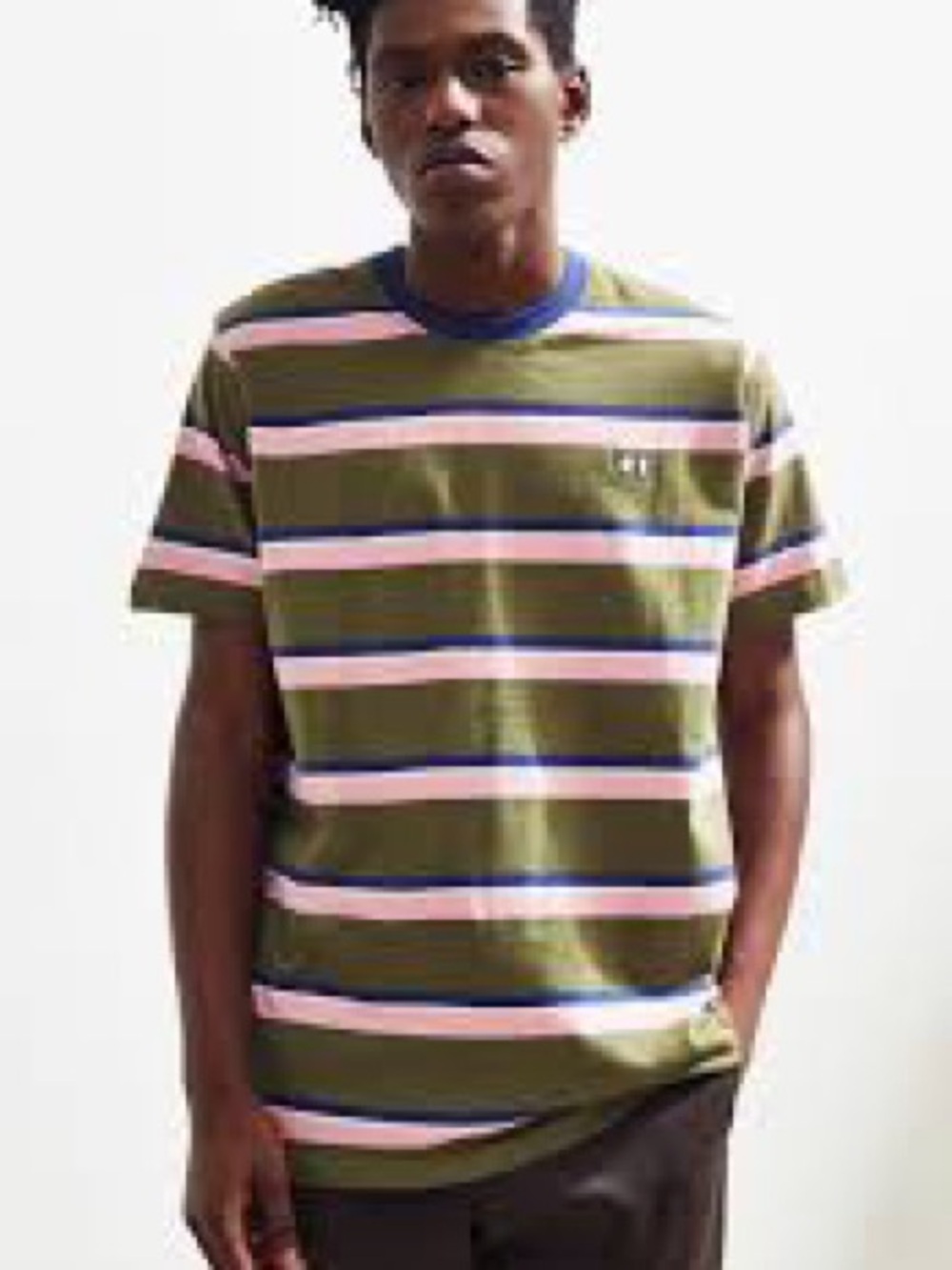 Lazy Oaf Khaki Stripe Tee Size Medium